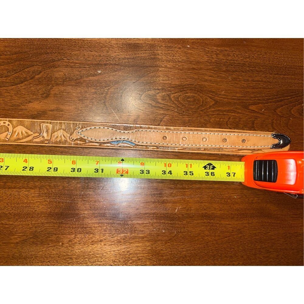 Western Women’s Horse Belt Western Belt Leather - Picture 5 of 7